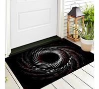 Linea A Spirale Zerbini Per Interni,Tappeto Ingresso Zerbino Morbidi Arti Visive Per Interni Cucina Porta Anteriore Posteriore Animali Domestici E Cani,70X100Cm Nero