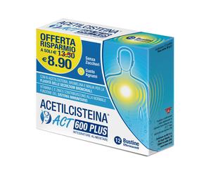 Linea ACT Acetilcisteina 600 Plus Integratore Alimentare, 12 bustine