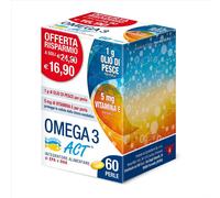 Linea Act Omega 3 Act 1g - Integratore alimentare per la funzione cardiaca, 60 perle