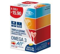Omega 3 Act, Integratore Alimentare a base di Olio di Pesce (EPA - DHA), per la Funzione Cardiaca, Cerebrale e Visiva - 1 Confezione da 60 Mini Perle
