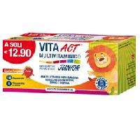 Vita Act Multivitaminico Junior, Integratore Alimentare per Bambini con Vitamina C, Vitamine B2, Vitamina B12, Zinco e Ferro, Gusto Fragola - 1 Confezione da 10 Flaconcini