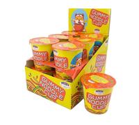 Linea Arcobaleno Gummy Noodles Cup Spaghetti di Caramelle alla Frutta Espositore con 12 Bicchieri da 63g