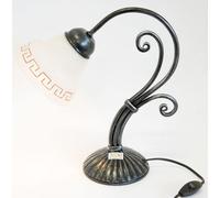 LINEA ATENA CRUCCOLINI LAMPADA DA TAVOLO ferro battuto e vetro satinato 1 luce