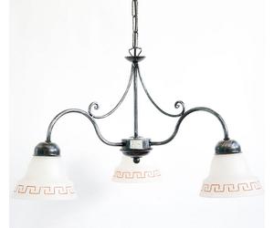 LINEA ATENA CRUCCOLINI LAMPADARIO in ferro battuto e vetro satinato 3 luci