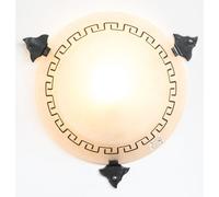 LINEA ATENA CRUCCOLINI PLAFONIERA ø 45 in ferro battuto e vetro satinato 2 luci