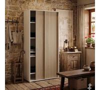 Linea Azzurra Armadio Ante Scorrevoli H212xL90xP43 cm Modulo con Ripiani Made in Italy Multiuso per Camera da Letto, Ufficio, Casa Soggiorno (Olmo)