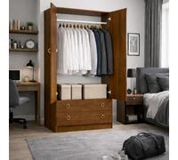 Linea Azzurra Armadio Camera da Letto con 2 Ante, 2 Cassetti Ripiani e Asta Appendiabiti 180x90x60 cm Armadio con Guardaroba Made in Italy