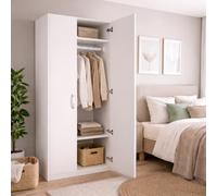 Linea Azzurra Armadio in Legno Nobilitato Melaminico con 2 Ante 2 Ripiani e Asta Appendiabiti Made in Italy 210x91x52cm Guardaroba per Camera da letto, Soggiorno, Ingresso