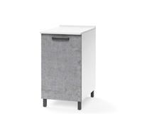 Linea Azzurra Base 40 Mobili Cucina Componibile con 1 Anta e 2 Ripiani in Legno Made in Italy H85xL40xP50 cm Elegante Funzionale Facile da Montare (Cemento)