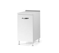 Linea Azzurra Base 40 Mobili Cucina Componibile con 1 Anta e 2 Ripiani in Legno Made in Italy H85xL40xP50 cm Elegante Funzionale Facile da Montare (Bianco Frassinato)