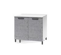 Linea Azzurra Base 80 Mobili Cucina Componibile con 2 Ante e 2 Ripiani in Legno Made in Italy H85xL80xP50 cm Elegante Funzionale Facile da Montare (Cemento)
