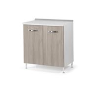 Linea Azzurra Base 80 Mobili Cucina Componibile con 2 Ante e 2 Ripiani in Legno Made in Italy H85xL80xP50 cm Elegante Funzionale Facile da Montare (Olmo)