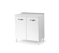 Mobile Base 2 ante per cucina 80x50xH85 bianco frassino Mobiletto in Legno
