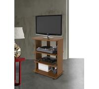 Carrello Porta TV Noce Antico Mobile Mobiletto 60x40x80.5 cm con 4 Ruote
