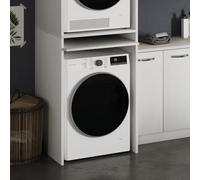 Linea Azzurra Copri Lavatrice in Legno 65x71x105cm Made in Italy Bianco Frasinato Coprilavatrice da Esterno e da Interno Complemento d'Arredo Elegante e Moderna