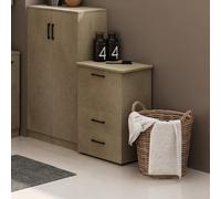 Linea Azzurra Mobile con Asse da Stiro Pieghevole Mobile da Stiro in Legno Nobilitato Melaminico 89x57x44 cm con Cassetti Contenitori e Ruote Made in Italy