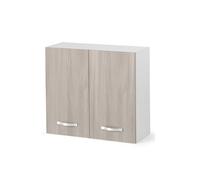 Linea Azzurra Pensile Cucina Sospeso 80 con 2 Ante e 2 Ripiani Mobile in Legno Made in Italy H72xL80xP32 cm cm Facile da Montare (Olmo)