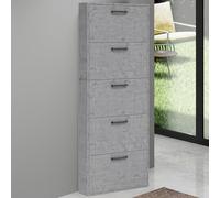 Linea Azzurra Scarpiera Serena in Legno Nobilitato Melaminico 5 Ante e Ripiani 180x65x15cm Made in Italy per Ingresso, Soggiorno, Camera da Letto