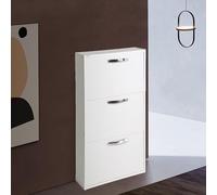 Linea Azzurra Scarpiera Serena Scarpiera Legno Nobilitato Melaminico 3 Ante e Ripiani 108x65x15cm Made in Italy per Ingresso, Soggiorno, Esterno, Camera da Letto