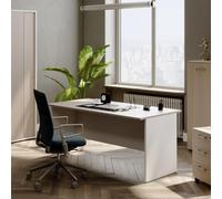 Linea Azzurra Scrivania Ufficio 160 Tavolo da Lavoro per Ufficio e Soggiorno Scrivania Computer Elegante e Facile da Montare H74 cm L160 P80 cm Made in Italy (Olmo)