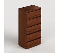 Linea Azzurra Settimino 45 in Legno Nobilitato Melaminico Cassettiera con 5 Cassetti con Guide Metalliche 127x47x40 Made in Italy per Camera da Letto, Soggiorno, Ingresso, Ufficio, Bagno