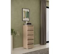 Linea Azzurra Settimino 45 in Legno Nobilitato Melaminico Cassettiera con 5 Cassetti con Guide Metalliche 127x47x40 Made in Italy per Camera da Letto, Soggiorno, Ingresso, Ufficio, Bagno