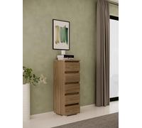 Linea Azzurra Settimino 45 in Legno Nobilitato Melaminico Cassettiera con 5 Cassetti con Guide Metalliche 127x47x40 Made in Italy per Camera da Letto, Soggiorno, Ingresso, Ufficio, Bagno