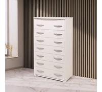 Linea Azzurra Settimino Maxi Cassettiera Camera da Letto in Legno Nobilitato Melaminico 7 Cassetti rinforzati Guide Metalliche 127x76x41cm Made in Italy