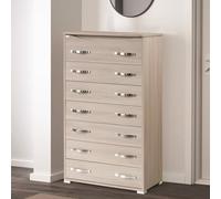 Linea Azzurra Settimino Maxi Cassettiera Camera da Letto in Legno Nobilitato Melaminico 7 Cassetti rinforzati Guide Metalliche 127x76x41cm Made in Italy