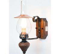 LINEA BAITA CRUCCOLINI APPLIQUE in legno ferro rame e vetro soffiato 1 luce