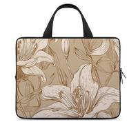 Linea Beige Disegno Laptop Sleeve Ultrasottile, Impermeabile 13 pollici Laptop Borse, Portatile Protettiva Borsa Del Computer Con Cinghia A Mano