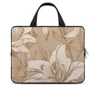 Linea Beige Disegno Laptop Sleeve Ultrasottile, Impermeabile 15 pollici Laptop Borse, Portatile Protettiva Borsa Del Computer Con Cinghia A Mano