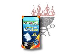 Linea Blu DIAVOLINA ACCENDIFUOCO Ultralight Formula INODORE per ACCENSIONE IMMEDIATA - Ideale per CAMINETTI E Barbecue (20 BUSTINE)