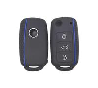 (Linea blu nera) Per Beetle Rabbit Button Flip Key Cover in silicone Fob Case Remote Fob Shell Cover