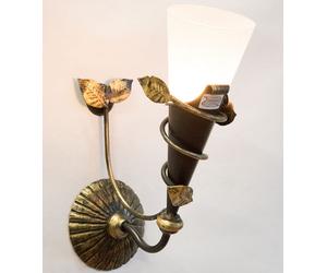 LINEA BRIDGE CRUCCOLINI APPLIQUE in ferro battuto e vetro scavo 1 luce