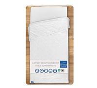 LINEA by Böhmerwald - nature - Coperta estiva in lino/cotone, 60% lino/40% cotone, anallergica, lavaggio delicato fino a 40 °C, prodotta in Germania, 155 x 220 cm
