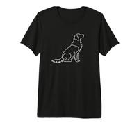 Linea Continua Minimalista Golden Retriever Maglietta Premium