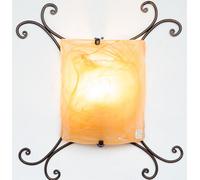 LINEA COPPI CRUCCOLINI APPLIQUE in ferro battuto e vetro marmorizzato 1 luce