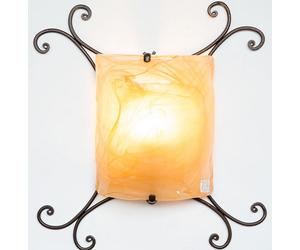 LINEA COPPI CRUCCOLINI APPLIQUE in ferro battuto e vetro marmorizzato 1 luce