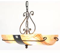 LINEA COPPI CRUCCOLINI LAMPADARIO 57 ferro battuto e vetro marmorizzato 2 lucI