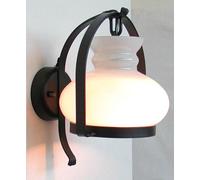 LINEA COUNTRY CRUCCOLINI APPLIQUE in ferro battuto e vetro latte 1 luce