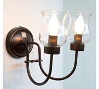 LINEA CULT CRUCCOLINI APPLIQUE in ferro battuto e vetro soffiato 2 luci