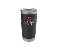 Linea d’Amore Lesbica Cuori Minimal Stile Orgoglio Bicchiere termico in acciaio inox doppia parete