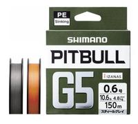 Linea da Pesca SHIMANO PITBULL G5 PE Acciaio Grigio Intrecciato Made in...