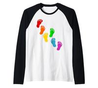 Linea d'arte Piedi Diversità Inclusione Maglia con Maniche Raglan