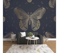 Linea D'Arte Retrò Creativa Semplice Farfalla 3D Carta Da Parati Facile Installare Mobili Sfondi Ufficio Divano Camera Letto Sfondo Decorazione Murale-200cm×140cm