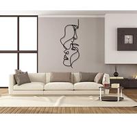 Linea dell’amore murale, Quadro moderno soggiorno, Arte minimalista, Decorazione 3D Murali in legno, Quadretti da parete in nero e oro, Decorazioni moderni muro per salotto, camera da letto, casa