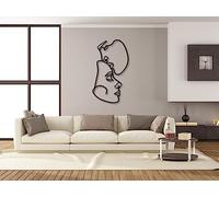 Linea dell’amore murale, Quadro moderno soggiorno, Arte minimalista, Decorazione 3D Murali in legno, Quadretti da parete in nero e oro, Decorazioni moderni muro per salotto, camera da letto, casa
