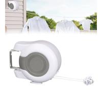 Linea di lavaggio doppia per esterni e interni, linea di abbigliamento retrattile, asciugatura di bucato, portatile per campeggio/Motorhomes, Uno 15 metri, due 30 metri (Bianco)