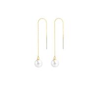 Linea di orecchini con catena e pendente con perla da 7,5-8 mm